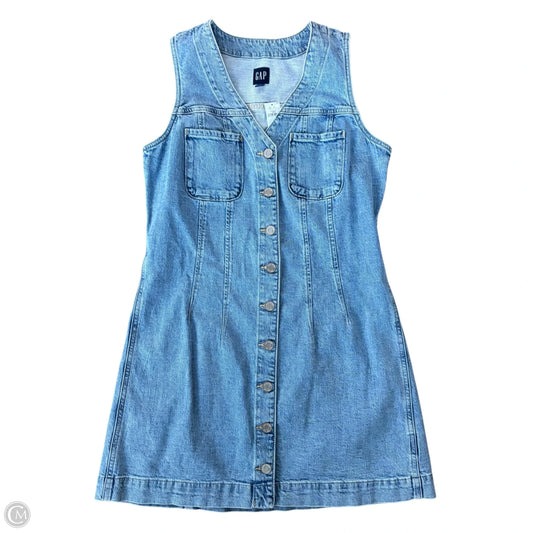 Dress Casual Midi By Gap In Blue Denim, Size: M