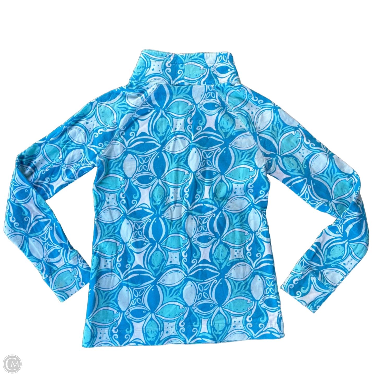 Top Long Sleeve Designer By Lilly Pulitzer In Blue & White, Size: Xs