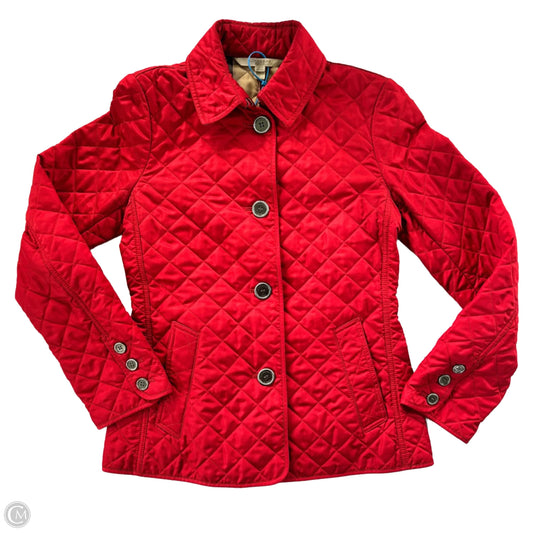 Jacket Luxury Designer By Burberry In Red, Size: S