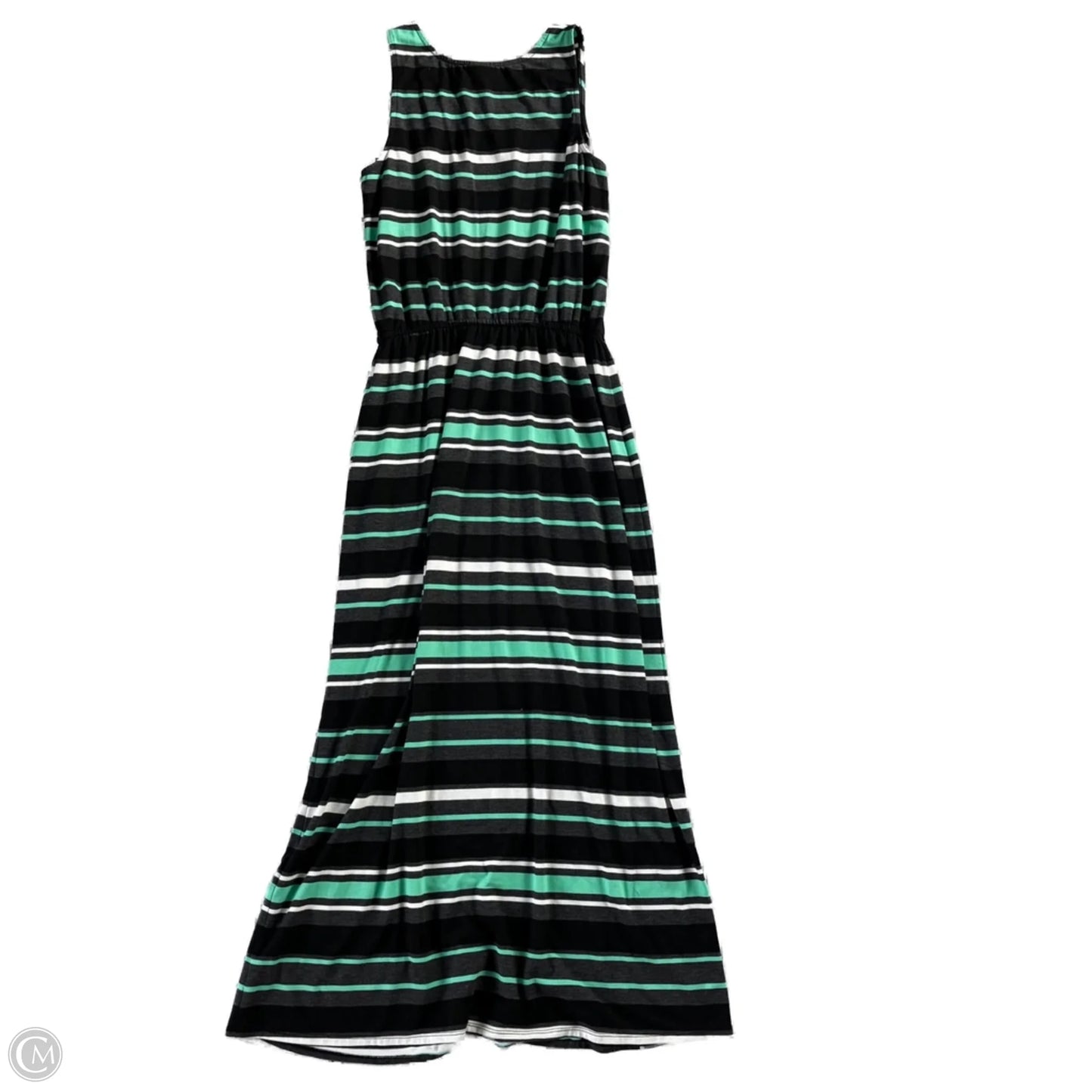 Dress Casual Maxi By Merona In Black & Green, Size: M