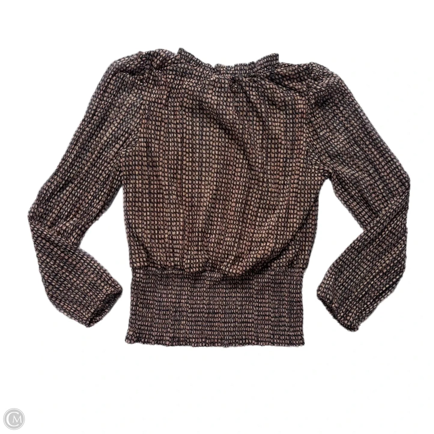 Blouse Long Sleeve By Joie In Black & Brown, Size: M