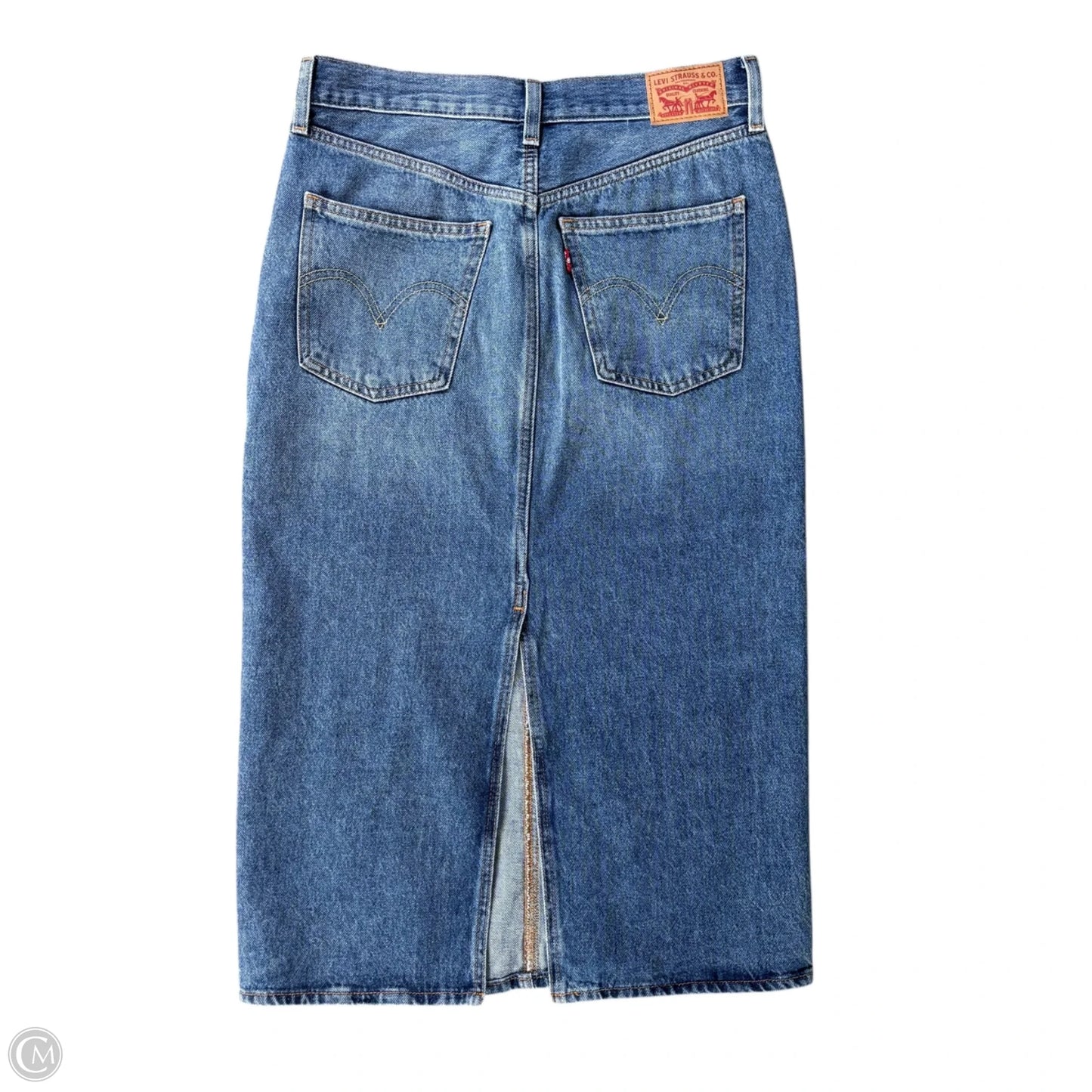 Skirt Midi By Levis In Blue Denim, Size: 6