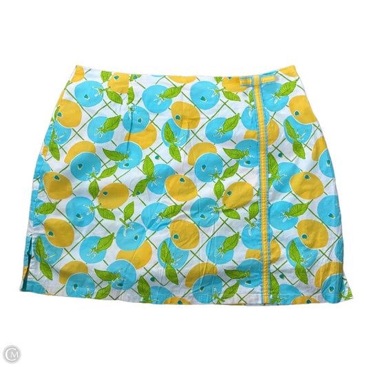 Skort Designer By Lilly Pulitzer In Blue & Yellow, Size: M