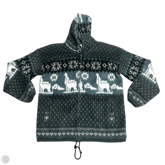 Jacket Faux Fur & Sherpa By Tejidos In Grey & White, Size: Xl