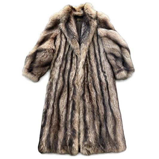 Coat Other By Mirrows Furs In Brown & Cream, Size: S