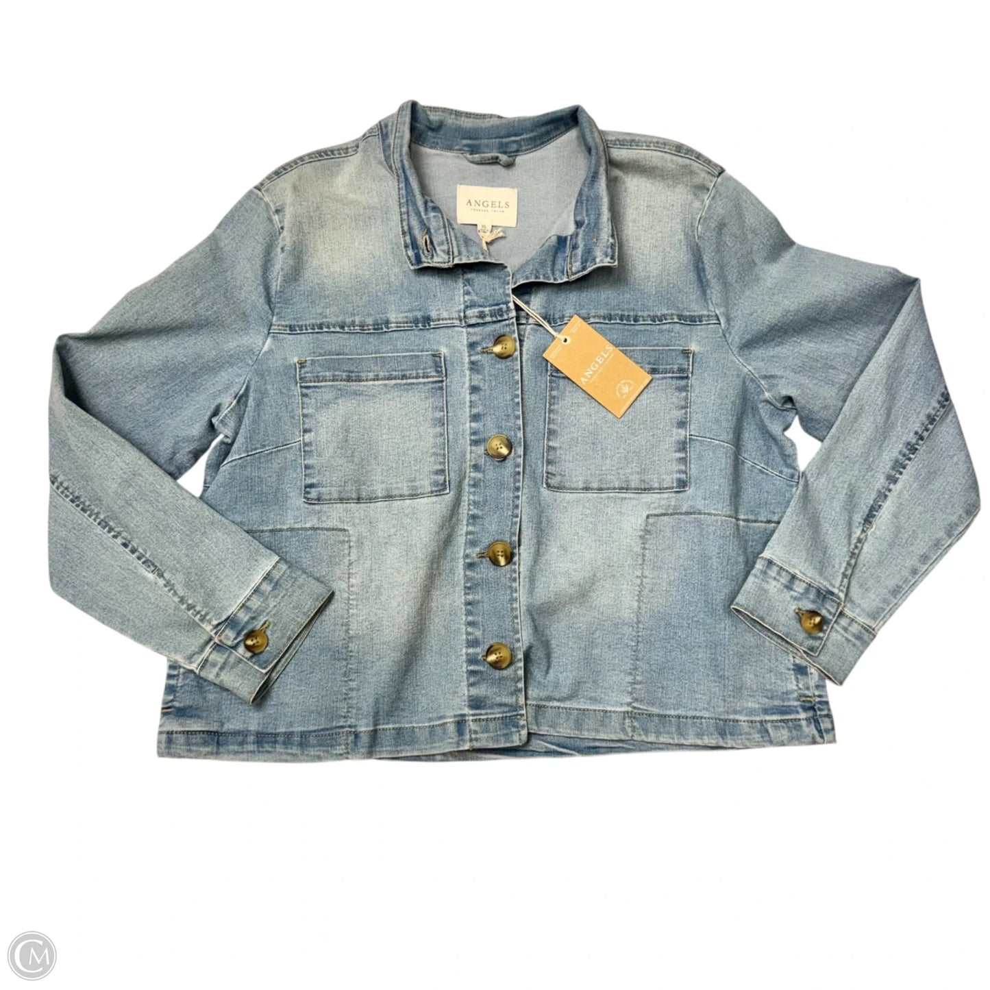 Jacket Denim By Angels In Blue Denim, Size: Xl