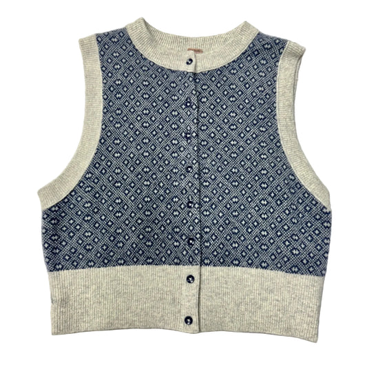 Vest Sweater By Free People In Blue & Grey, Size: L