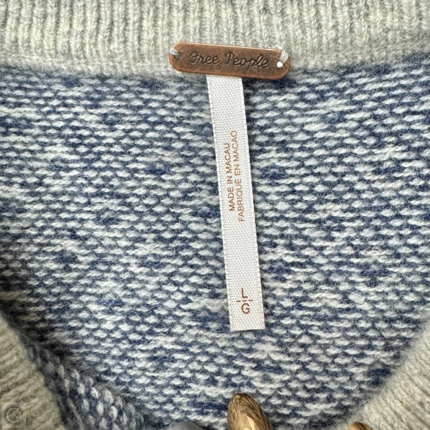 Vest Sweater By Free People In Blue & Grey, Size: L