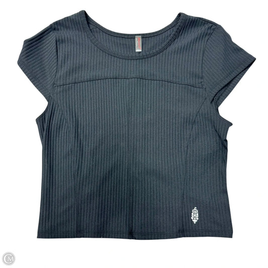 Athletic Top Short Sleeve By Free People In Black, Size: L