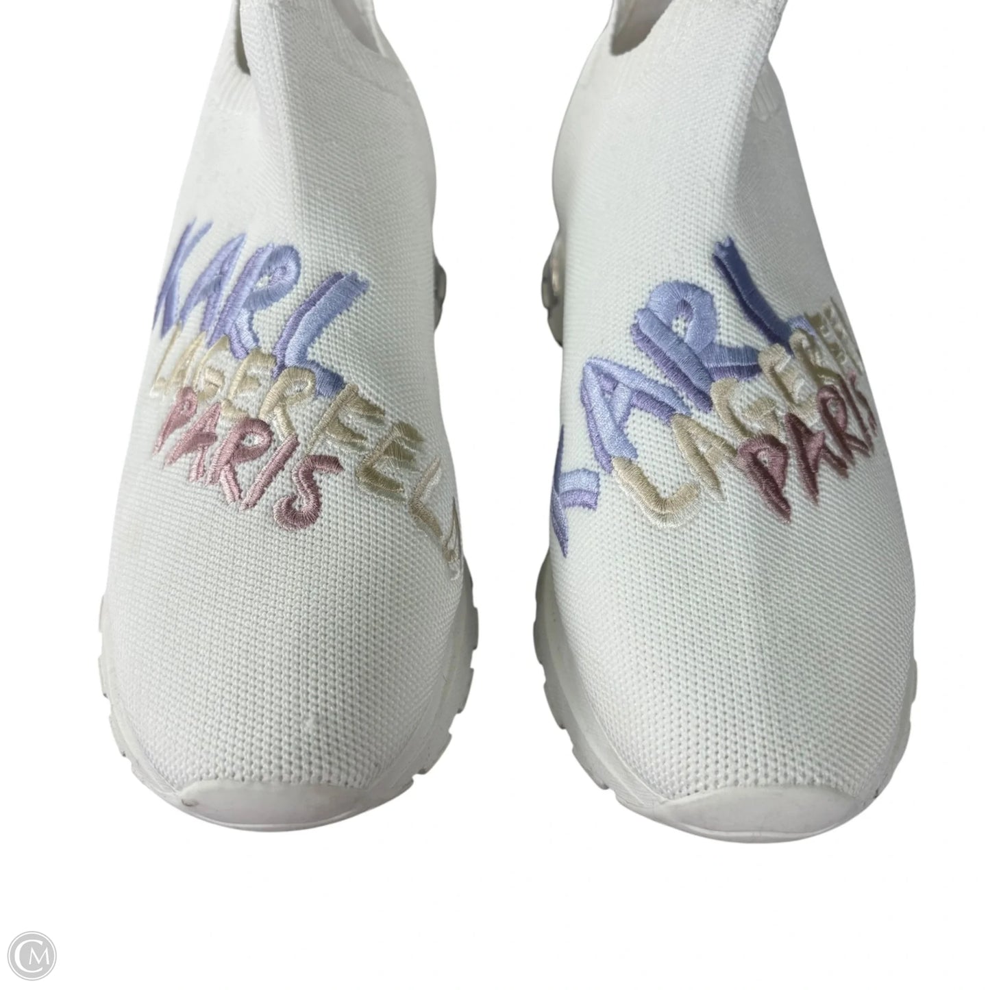 Shoes Designer By Karl Lagerfeld In White, Size: 8
