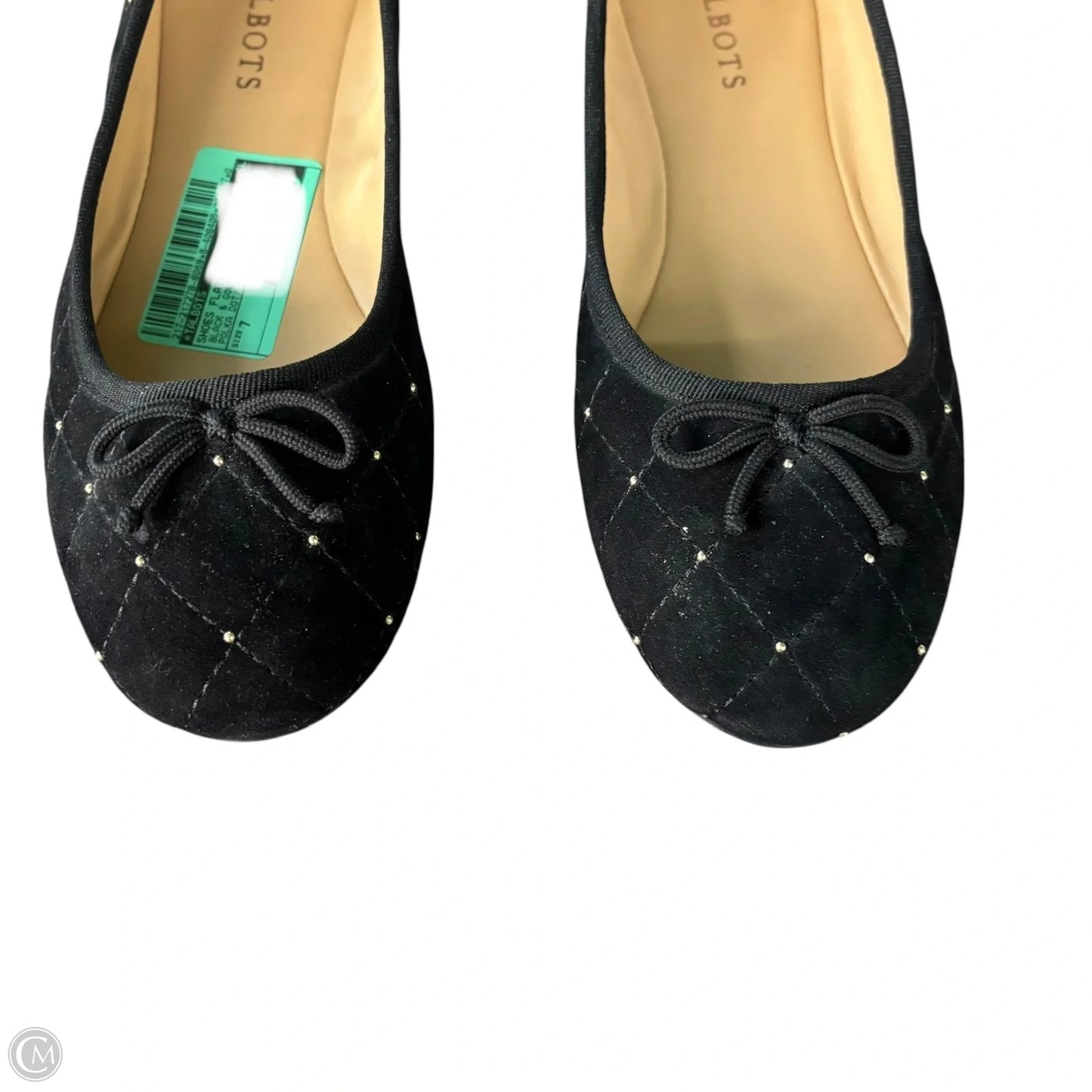 Shoes Flats By Talbots In Black & Gold, Size: 7