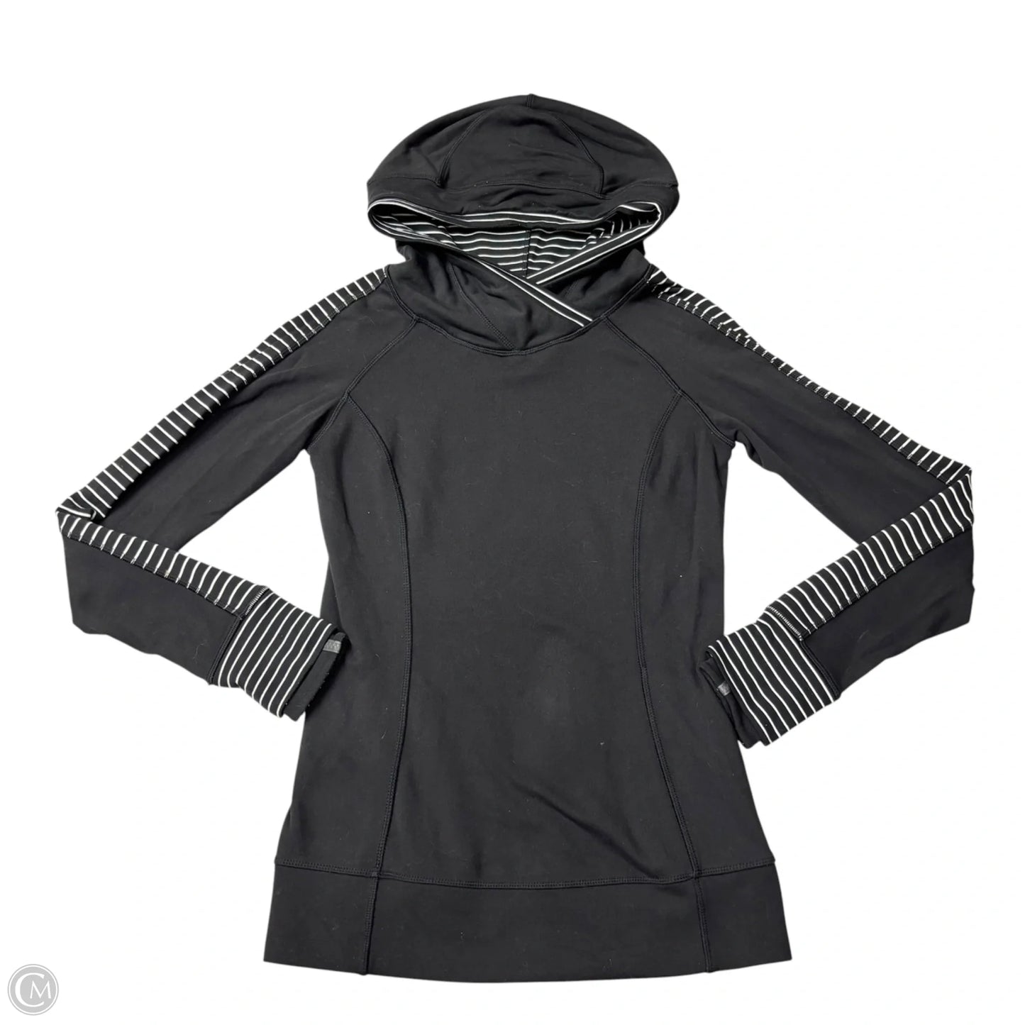 Athletic Sweatshirt Hoodie By Lululemon In Black & White, Size: S