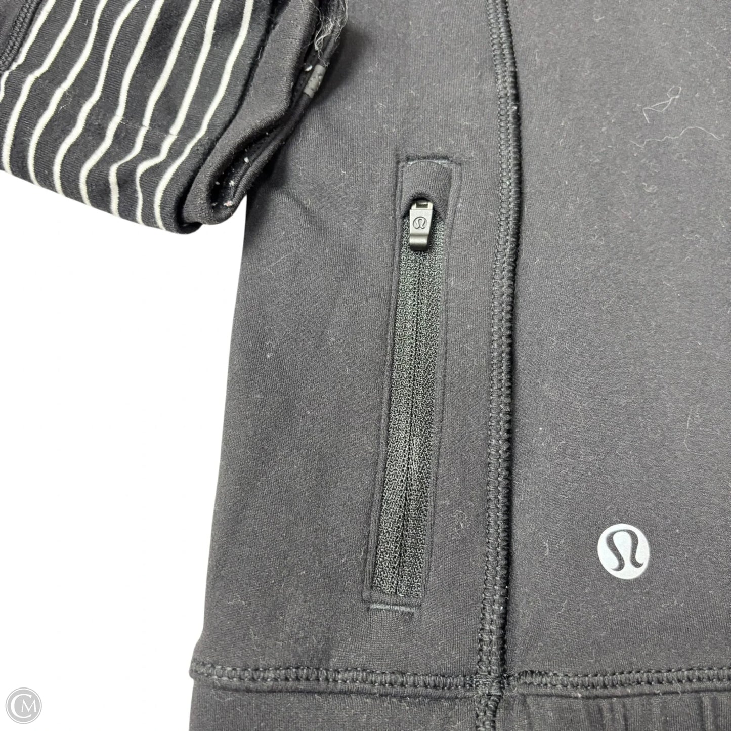Athletic Sweatshirt Hoodie By Lululemon In Black & White, Size: S