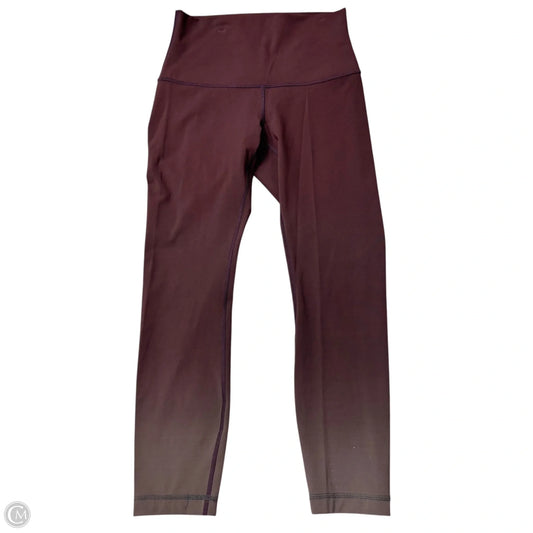 Athletic Capris By Lululemon In Maroon, Size: S