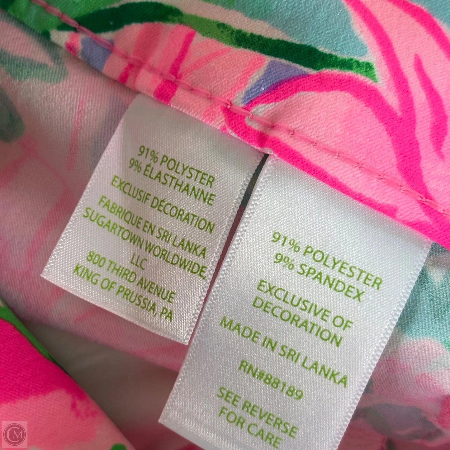 Capris Designer By Lilly Pulitzer In Green & Pink, Size: 8