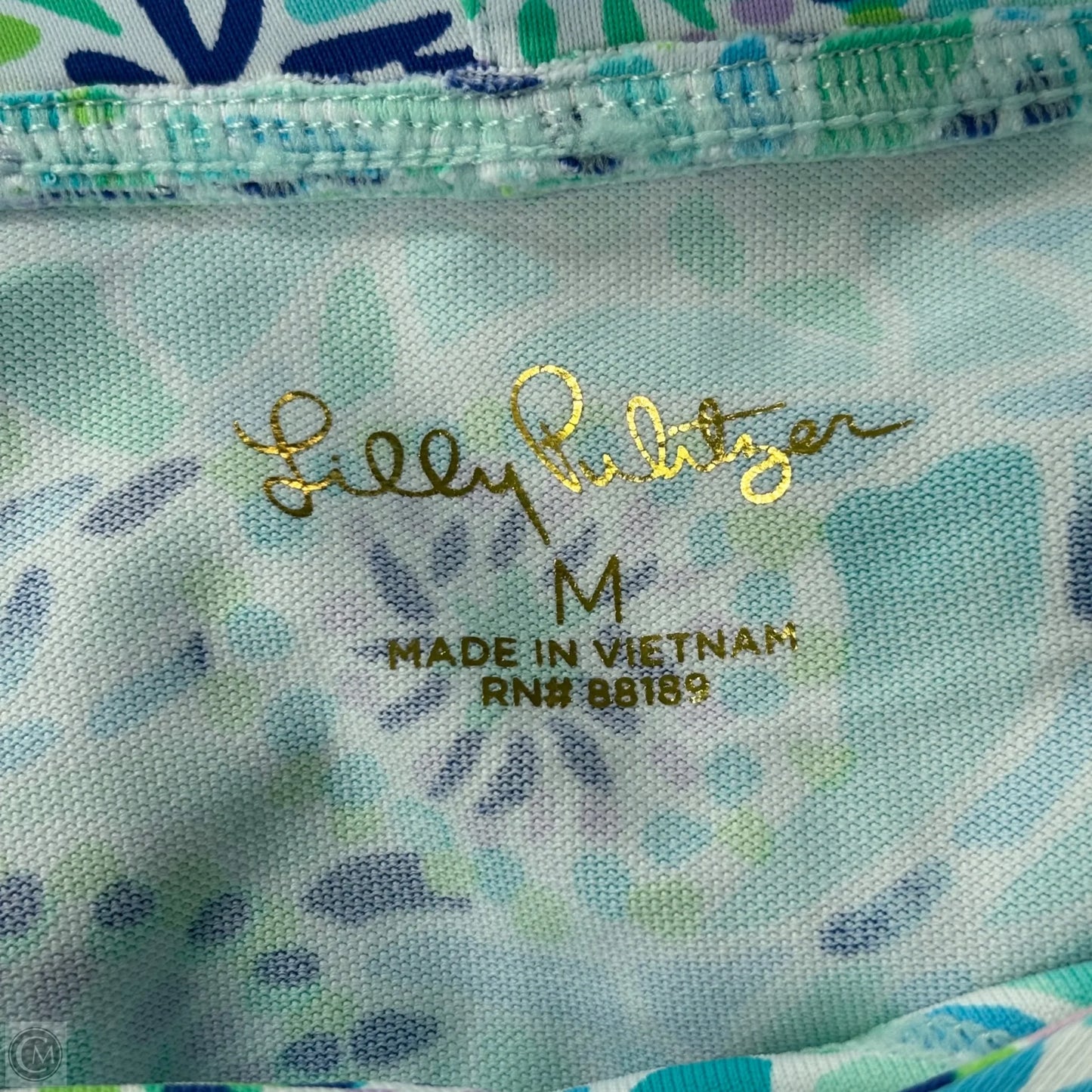 Top Long Sleeve Designer By Lilly Pulitzer In Blue & Green, Size: M