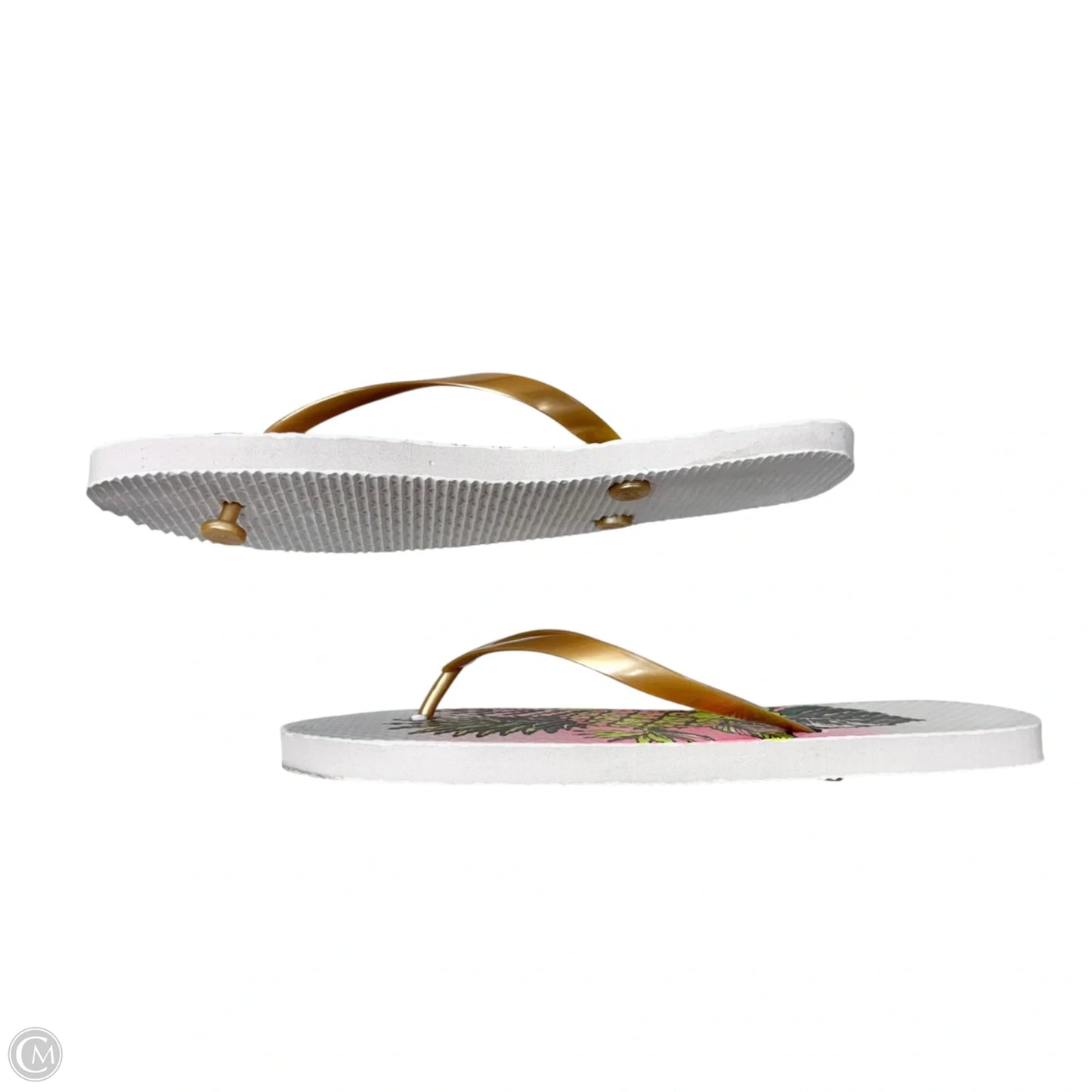 Sandals Flip Flops By Clothes Mentor In Tropical Print, Size: 7.5
