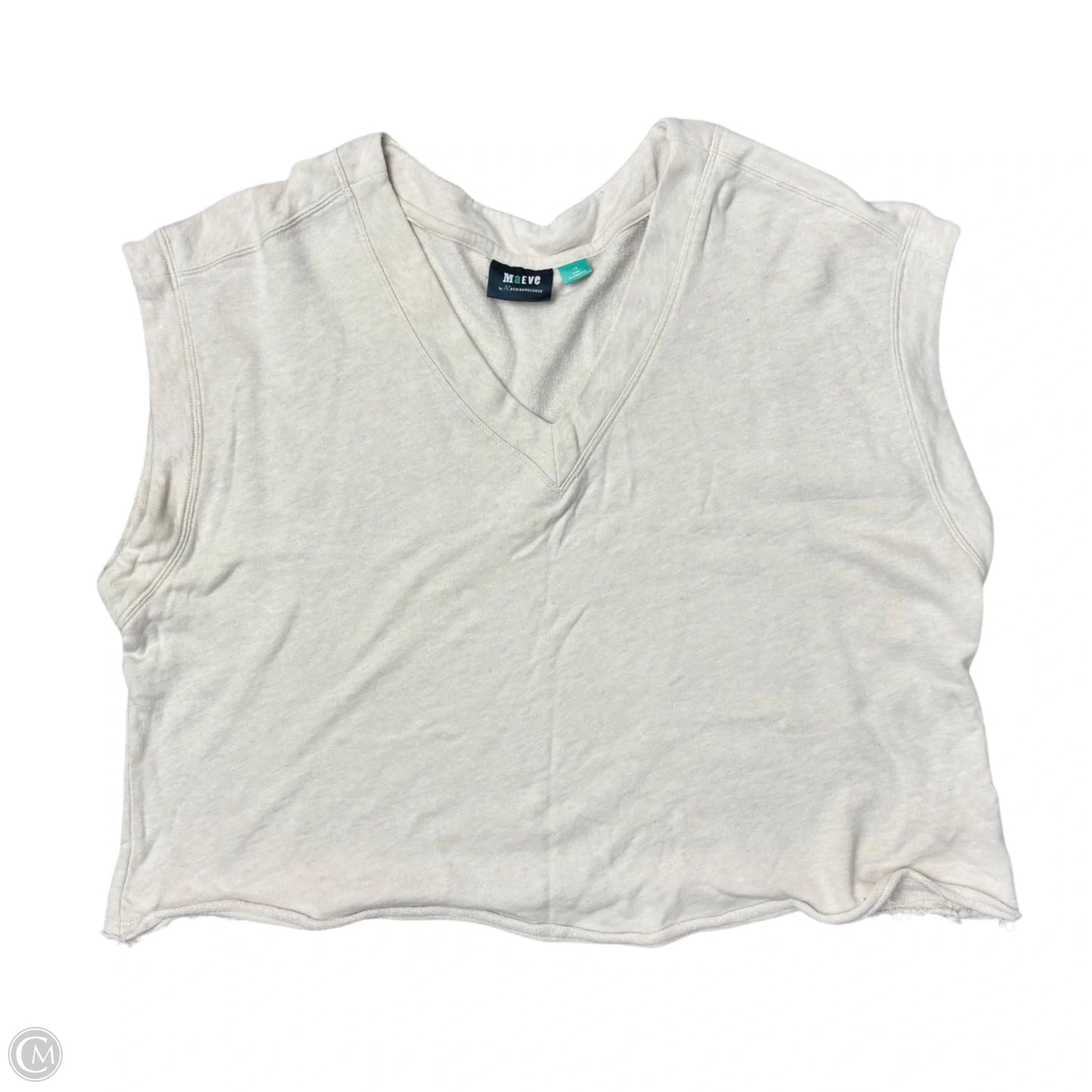 Top Short Sleeve By Maeve In Cream, Size: 1x