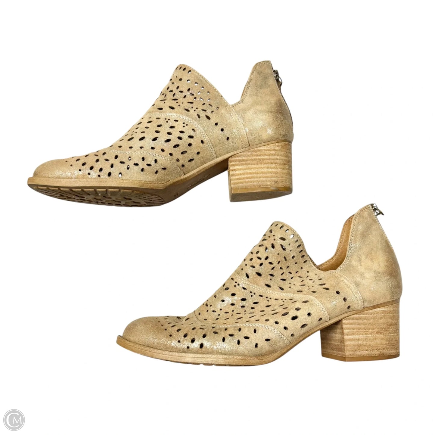 Boots Ankle Heels By Sofft In Gold, Size: 11