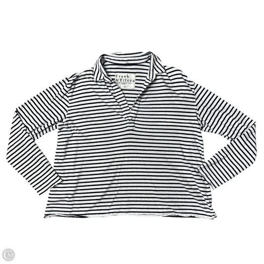 Top 3/4 Sleeve Basic By Frank And Eileen In Striped Pattern, Size: L