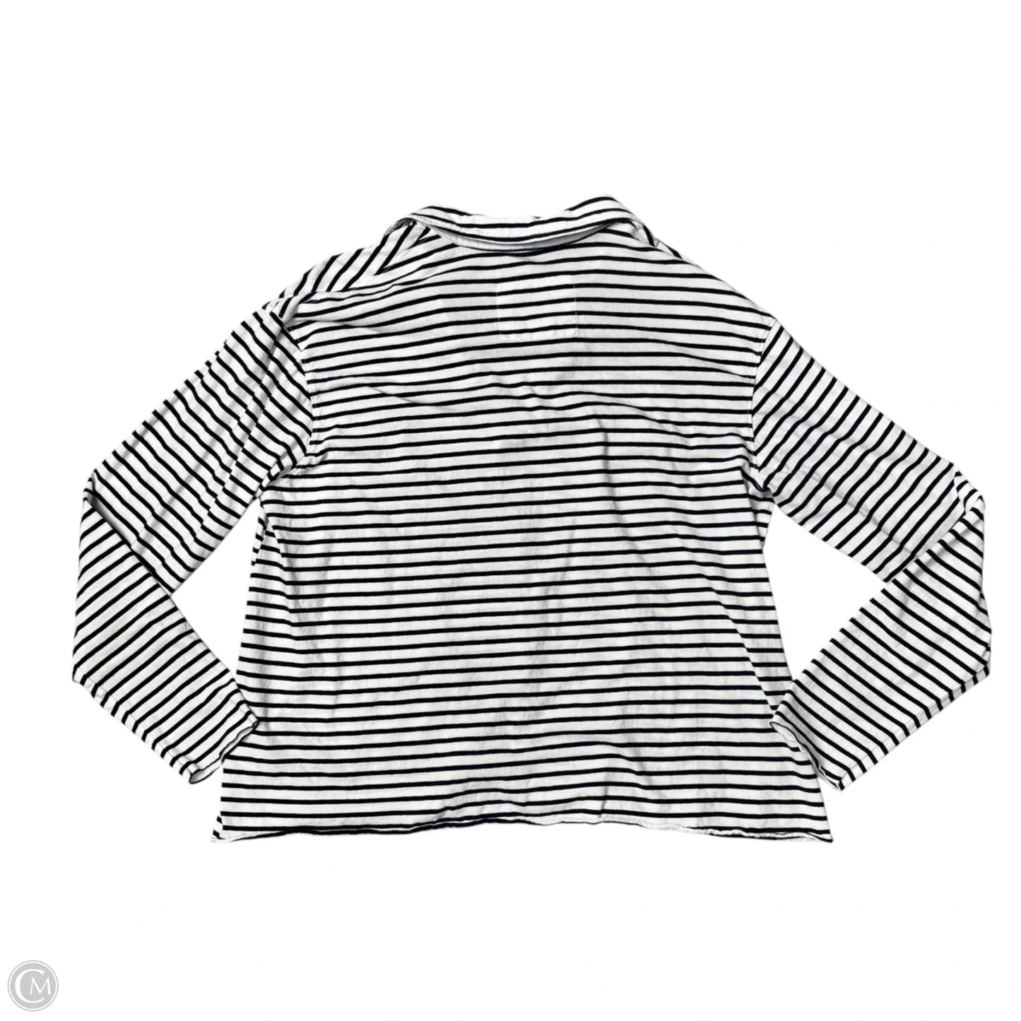 Top 3/4 Sleeve Basic By Frank And Eileen In Striped Pattern, Size: L