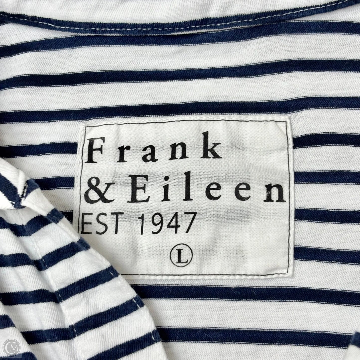 Top 3/4 Sleeve Basic By Frank And Eileen In Striped Pattern, Size: L