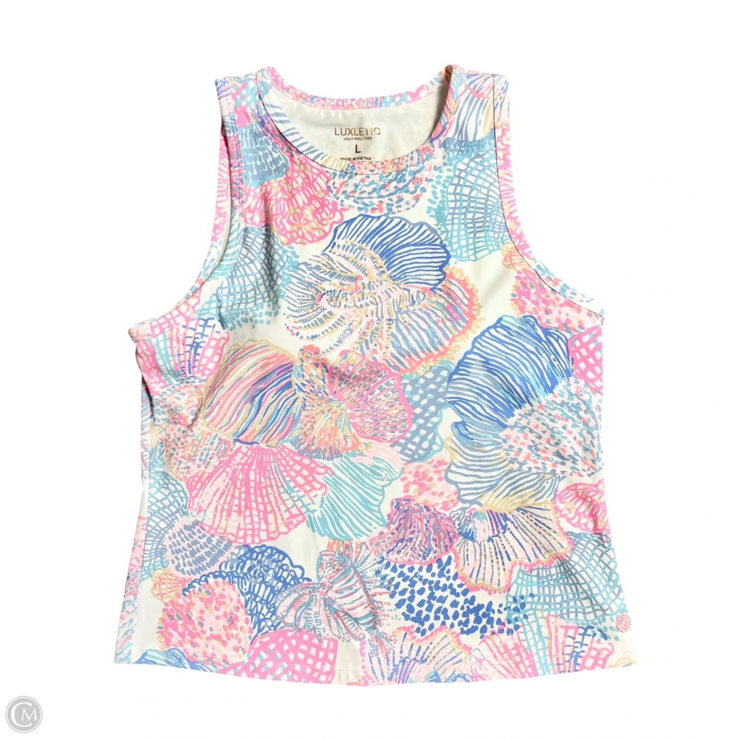 Tank Top Designer By Lilly Pulitzer In Pink & White, Size: L