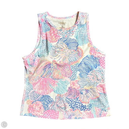Tank Top Designer By Lilly Pulitzer In Pink & White, Size: L
