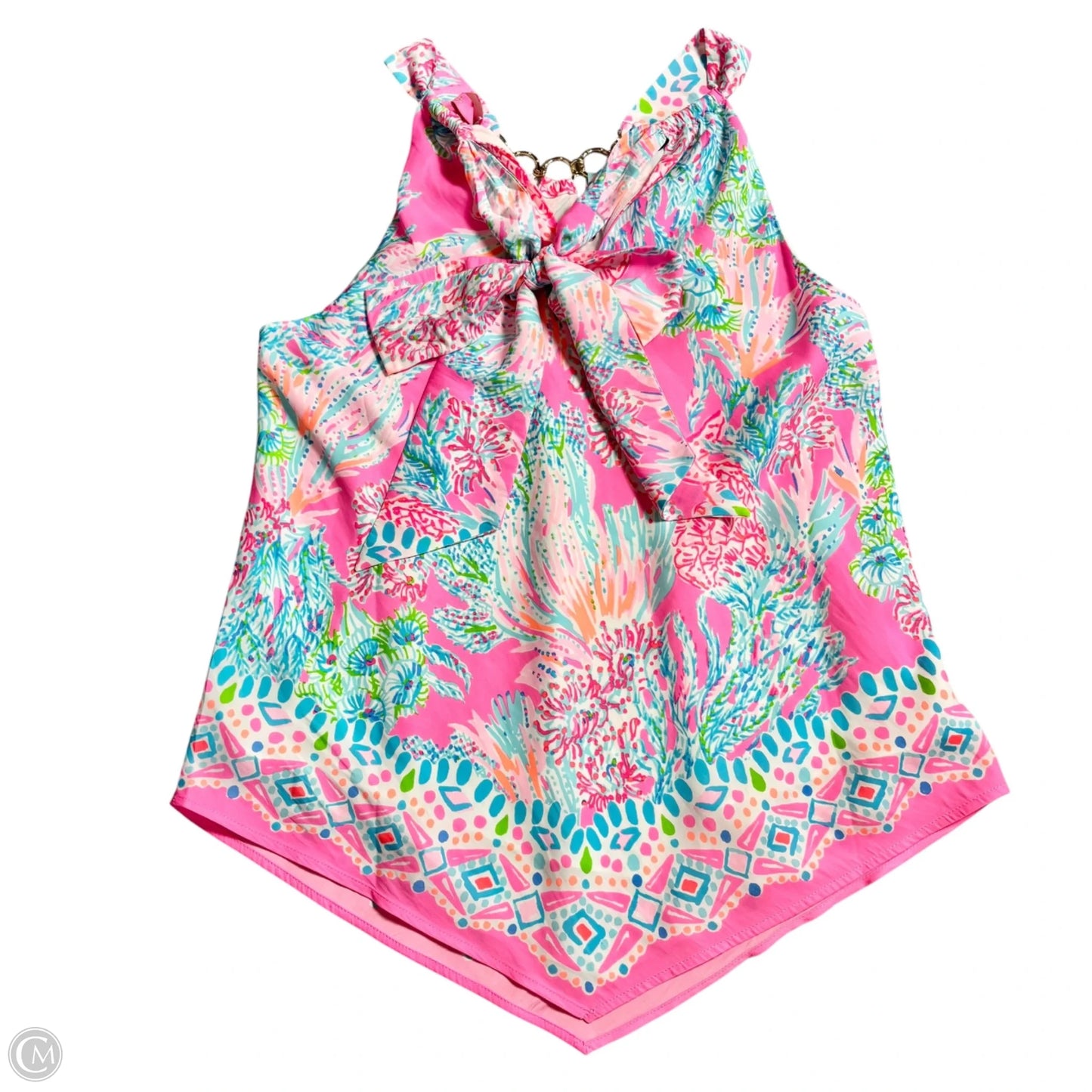 Top Sleeveless Designer By Lilly Pulitzer In Blue & Pink, Size: S