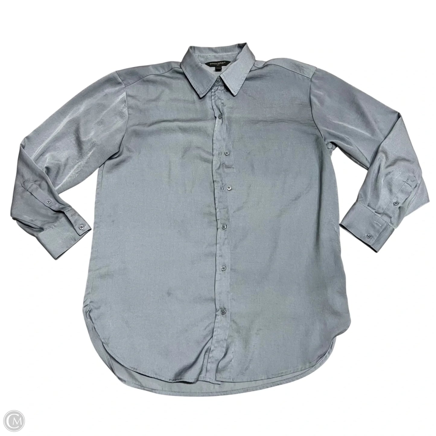 Blouse Long Sleeve By Banana Republic In Blue, Size: Xs