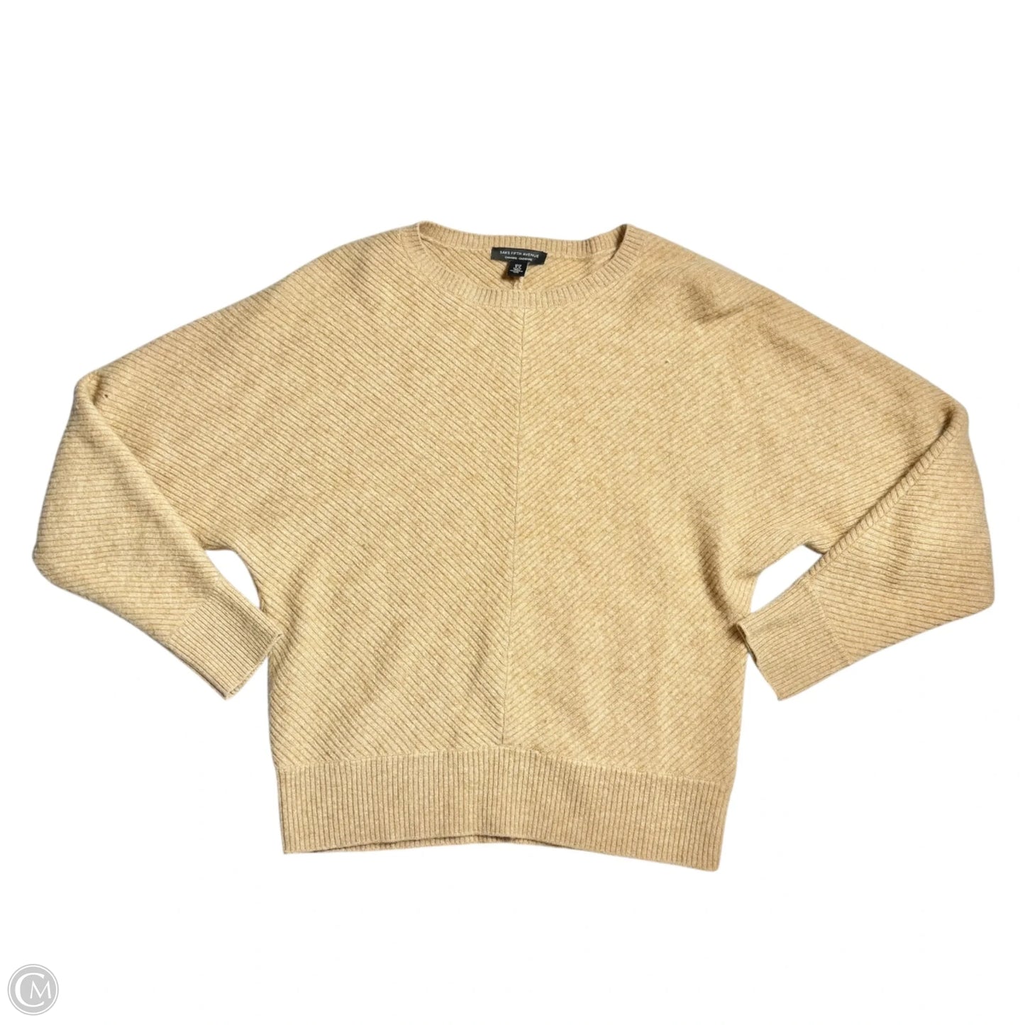 Sweater Cashmere By Saks Fifth Avenue In Tan, Size: M