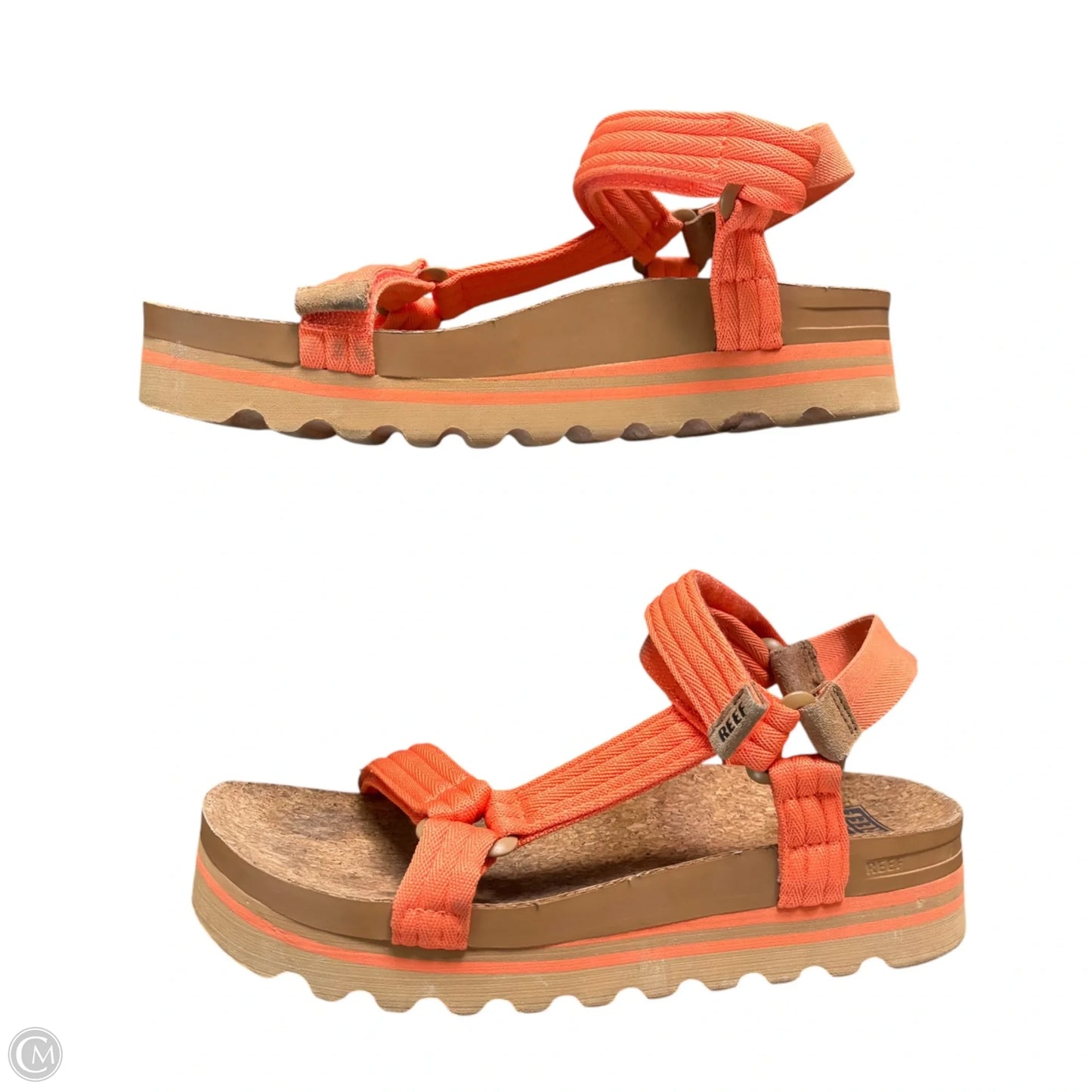 Sandals Heels Wedge By Reef In Orange, Size: 8.5