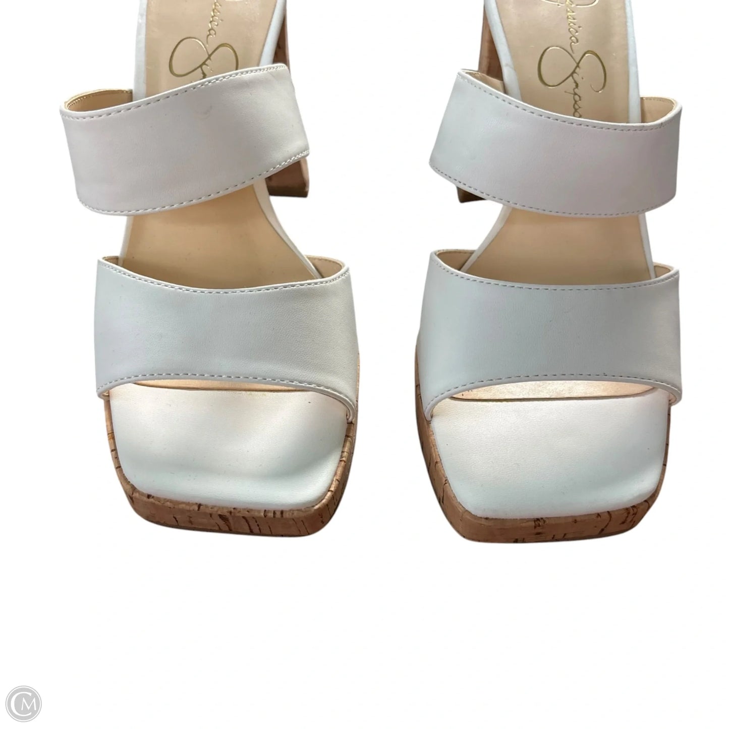 Sandals Heels Stiletto By Jessica Simpson In White, Size: 8