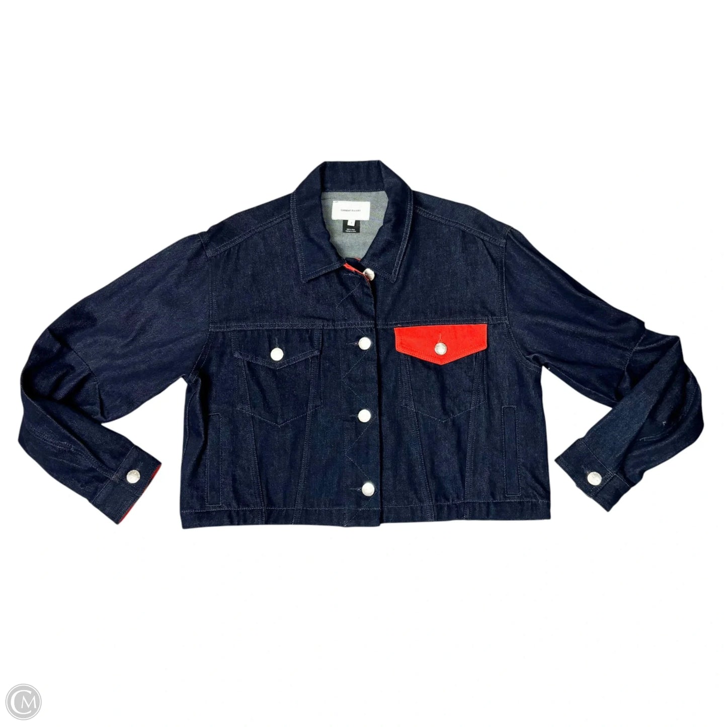 Jacket Denim By Current/elliott In Blue Denim, Size: L