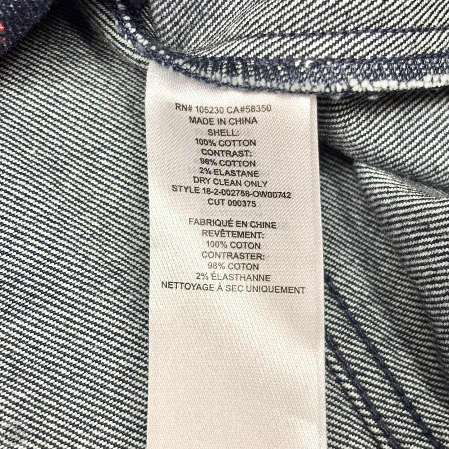 Jacket Denim By Current/elliott In Blue Denim, Size: L