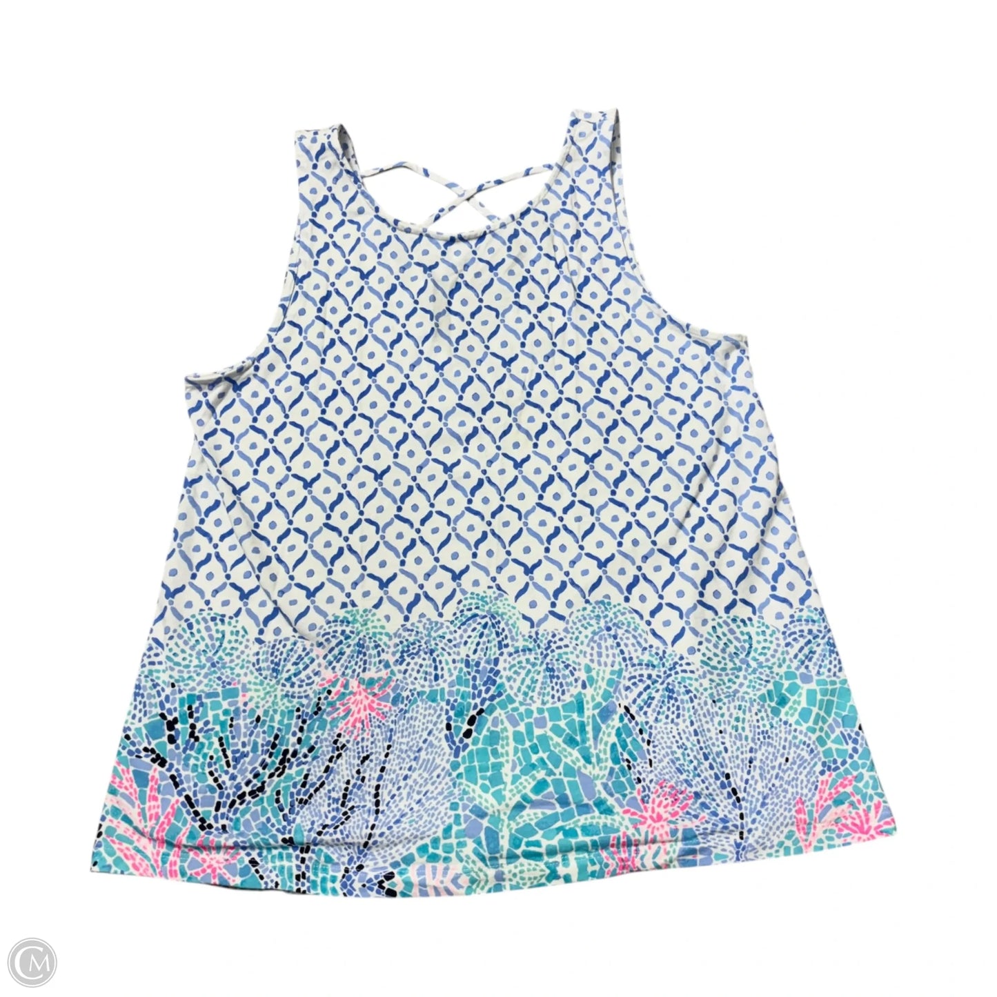 Tank Top Designer By Lilly Pulitzer In Blue & White, Size: M
