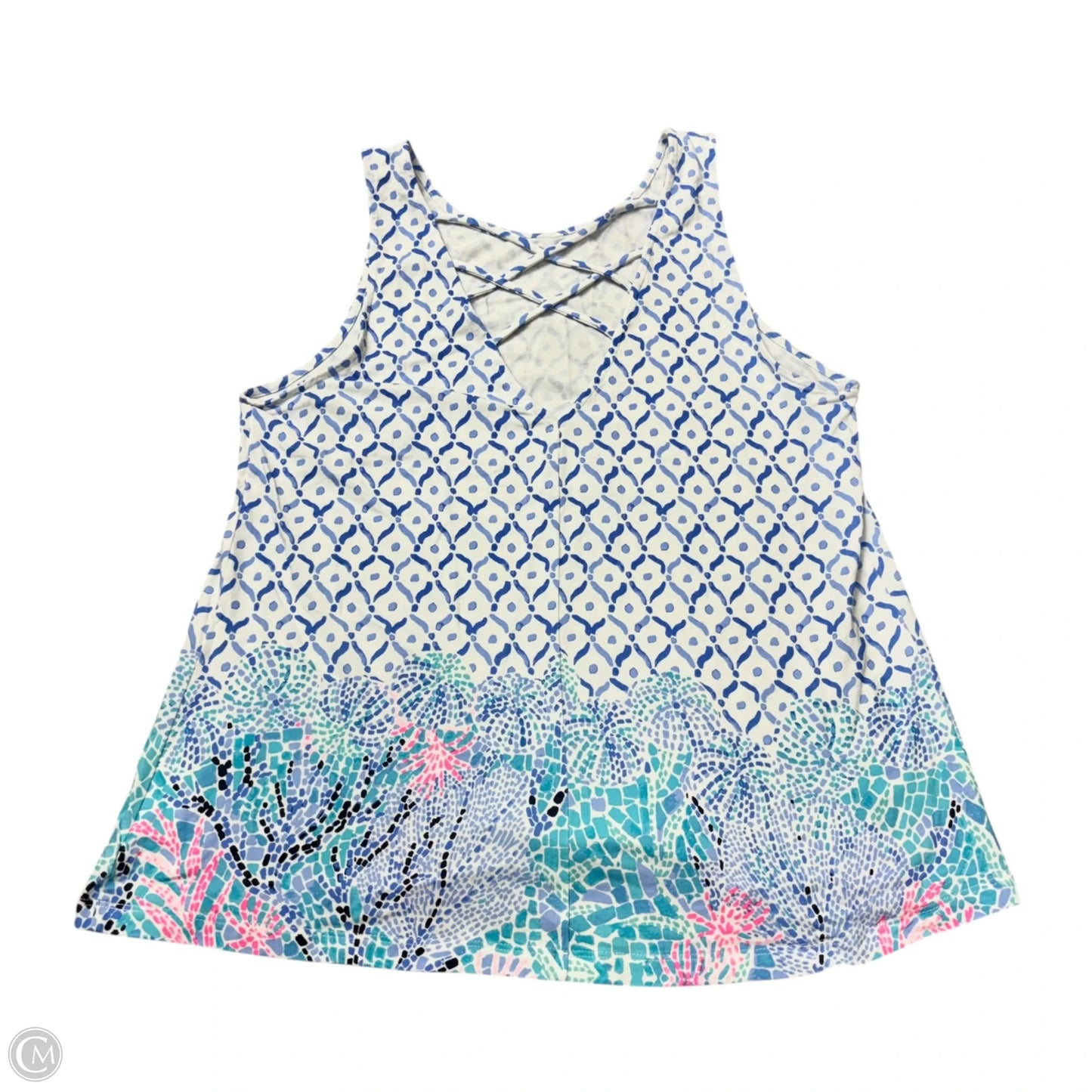 Tank Top Designer By Lilly Pulitzer In Blue & White, Size: M