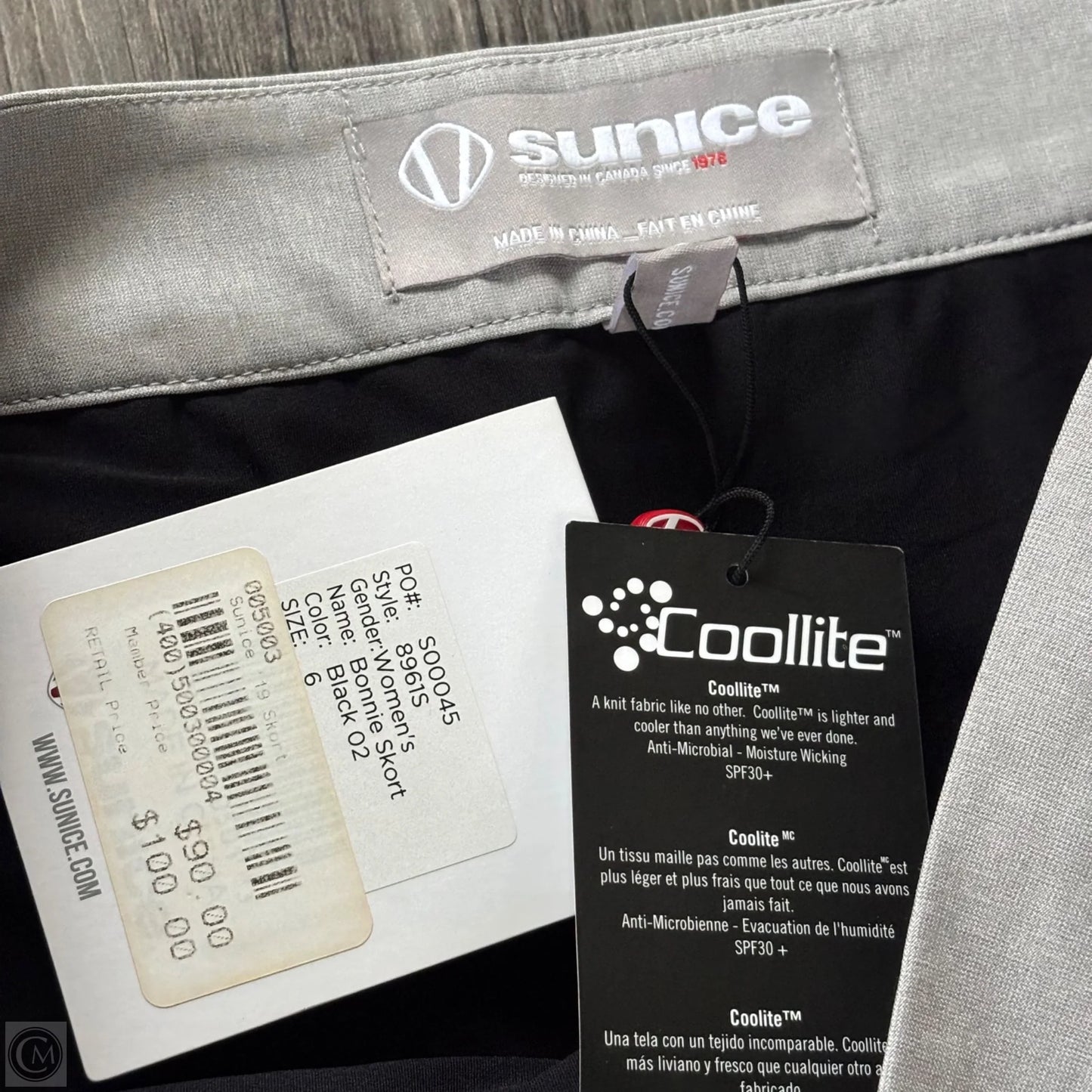 Athletic Skort By Sunice In Black & Grey, Size: 6