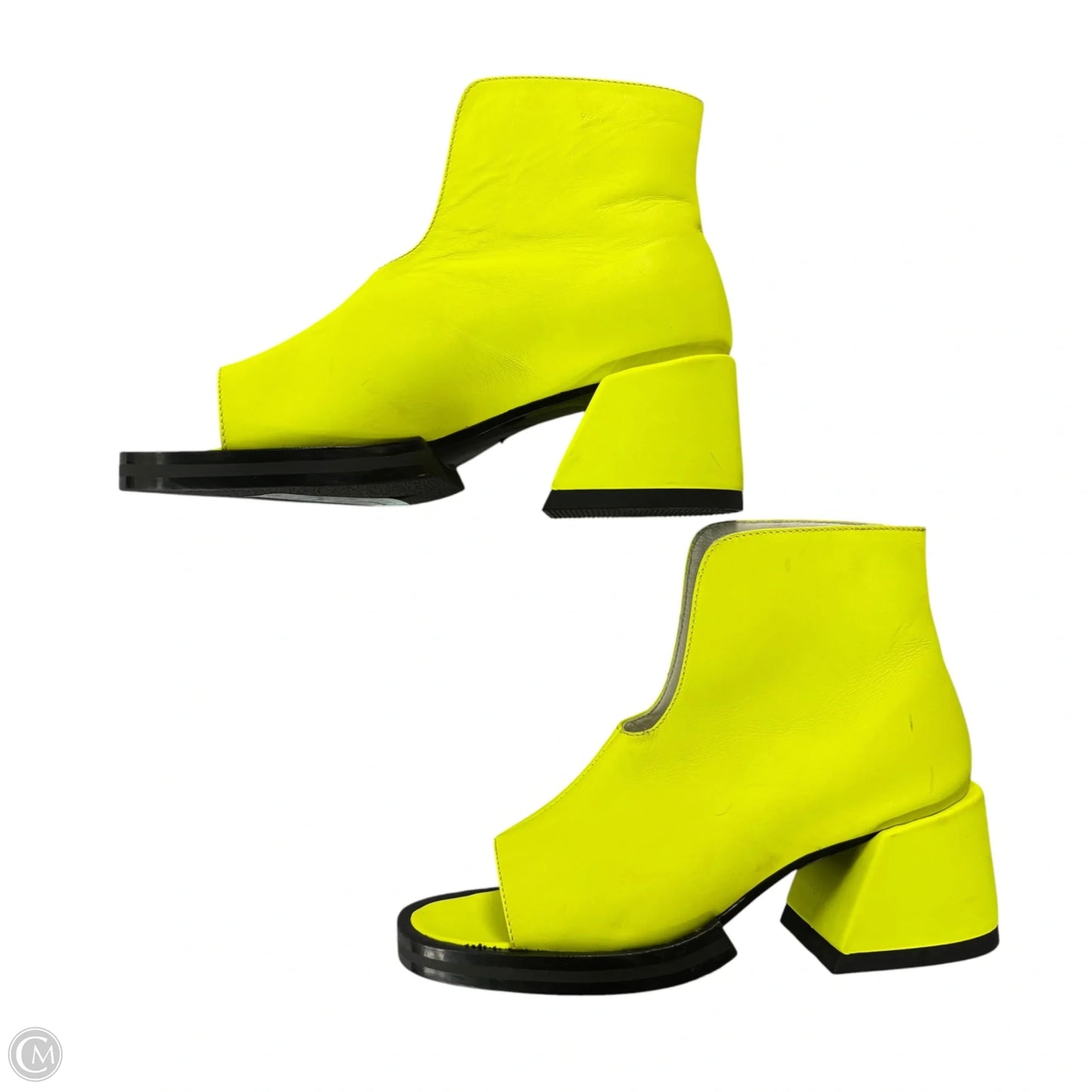 Boots Ankle Heels In Yellow, Size: 5.5