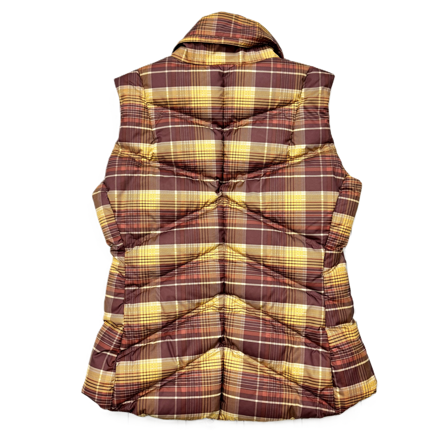 Vest Puffer & Quilted By Patagonia In Plaid Pattern, Size: S