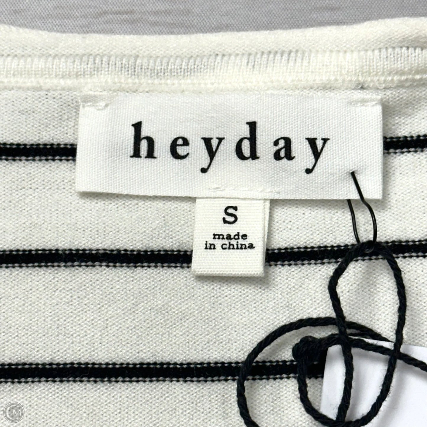 Top Long Sleeve By Heyday In Black & White, Size: S