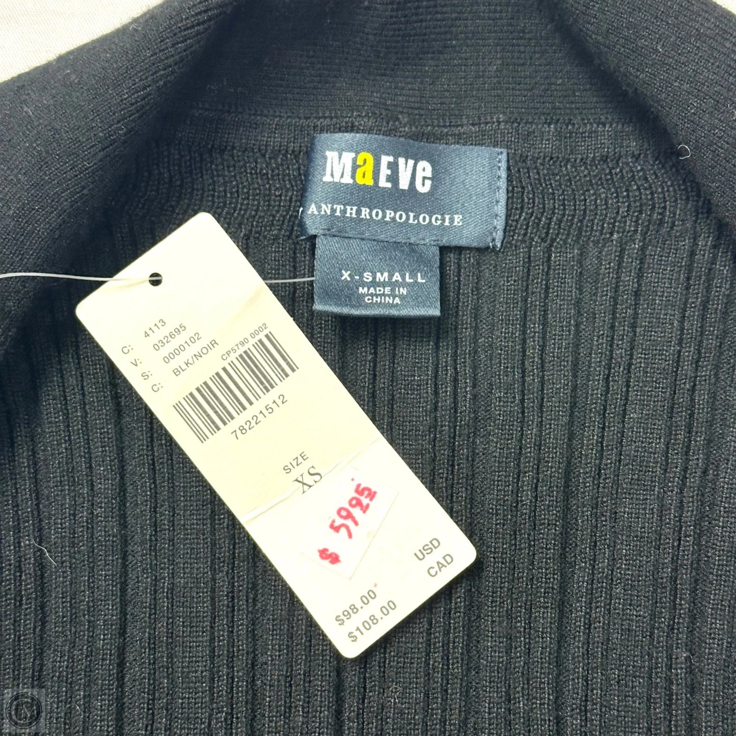 Top Long Sleeve By Maeve In Black, Size: Xs