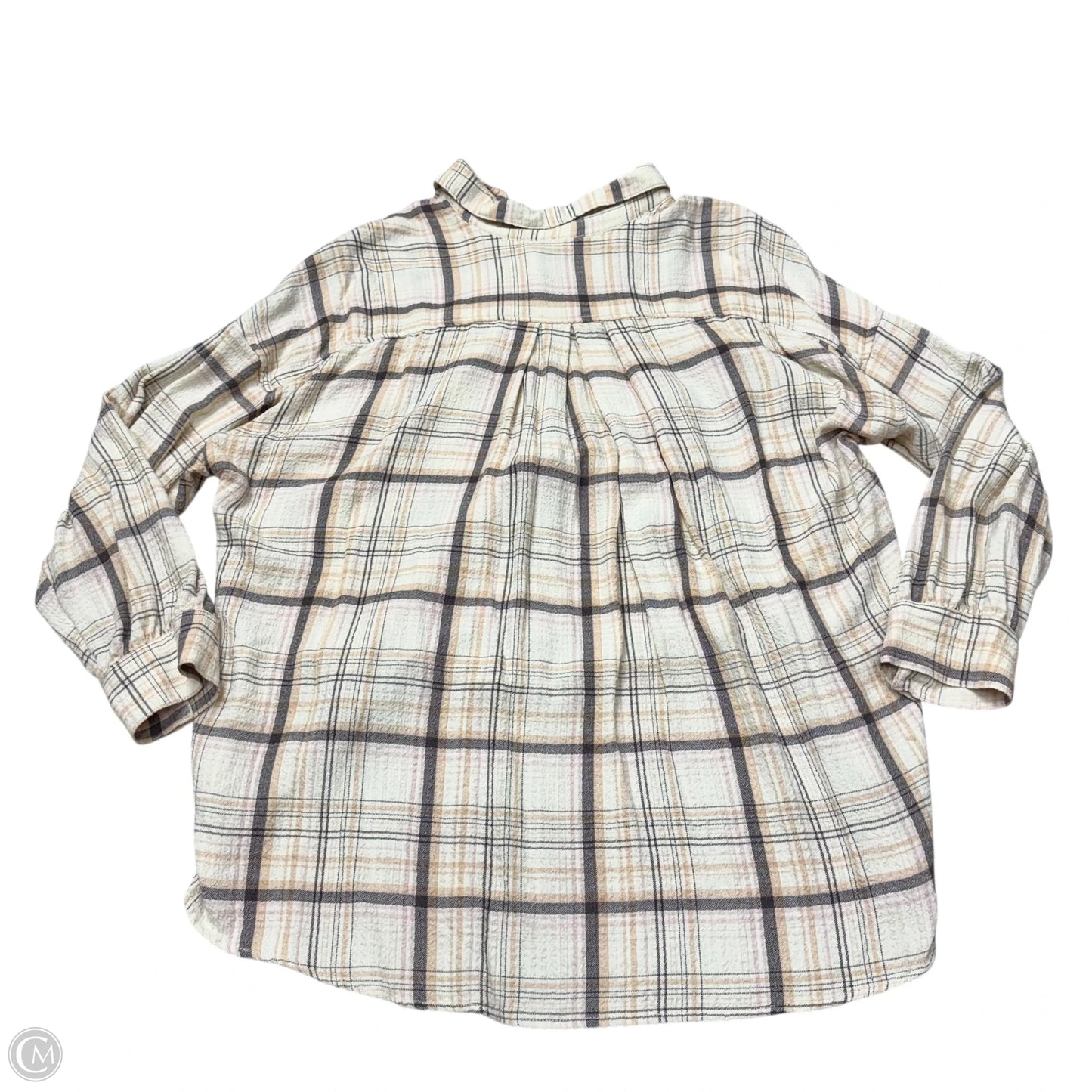 Top Long Sleeve By We The Free In Plaid Pattern, Size: L
