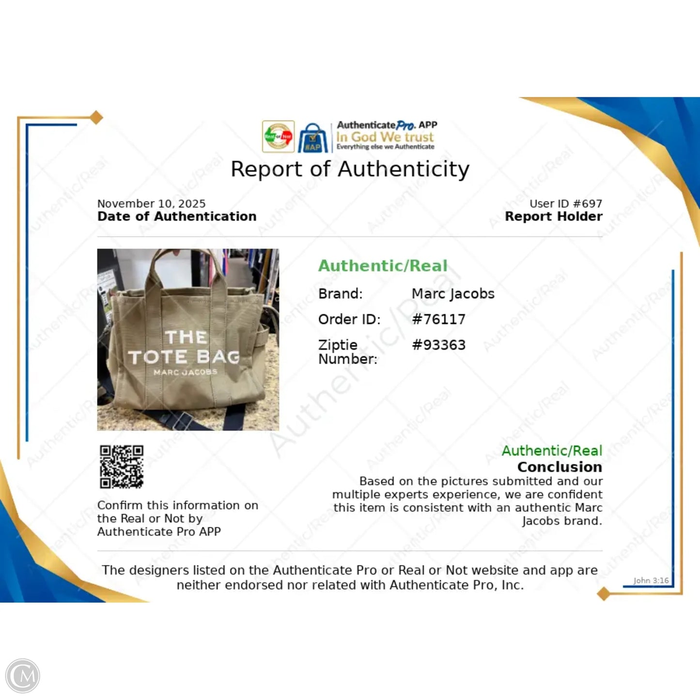 Tote Luxury Designer By Marc Jacobs, Size: Medium