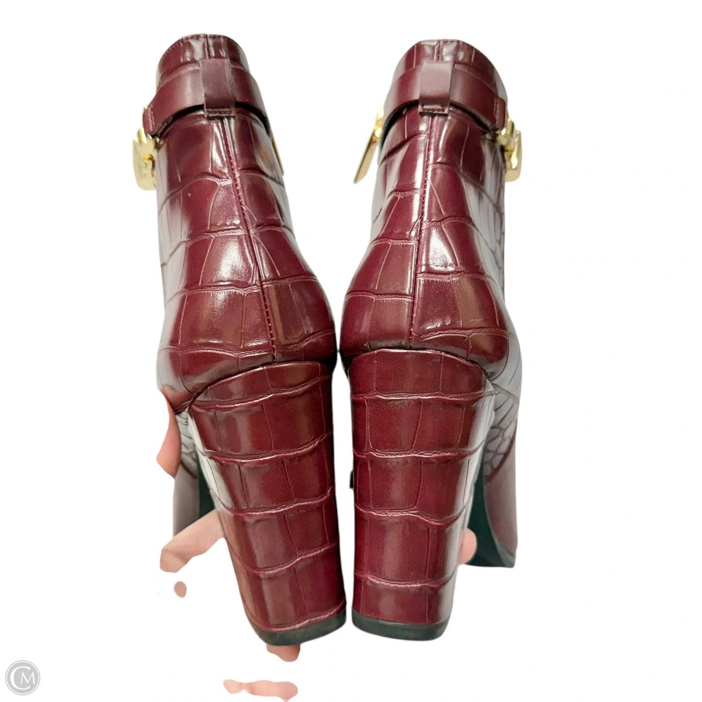 Boots Ankle Heels By Michael By Michael Kors In Maroon, Size: 7.5