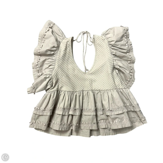 Top Short Sleeve By Anthropologie In Grey, Size: S