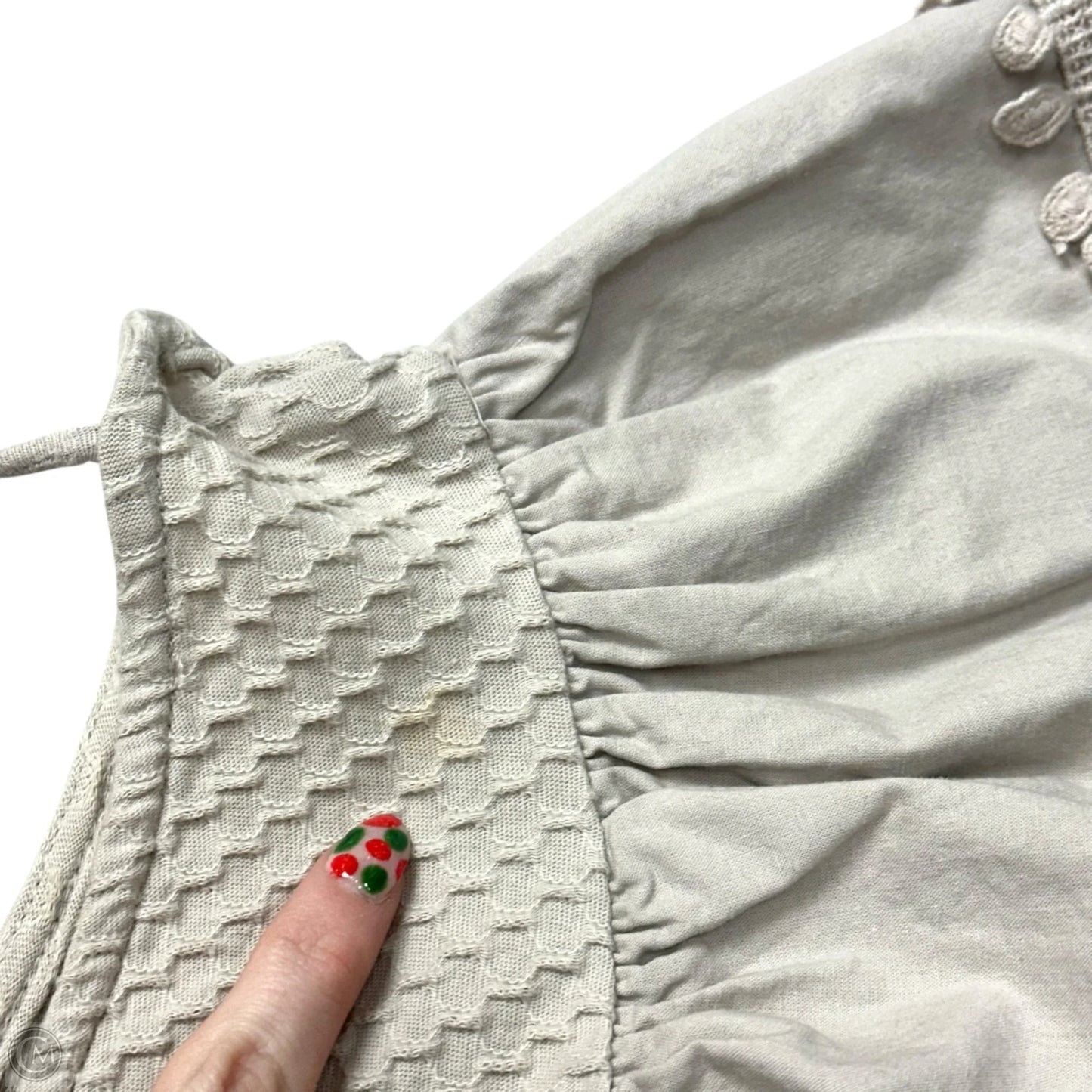 Top Short Sleeve By Anthropologie In Grey, Size: S