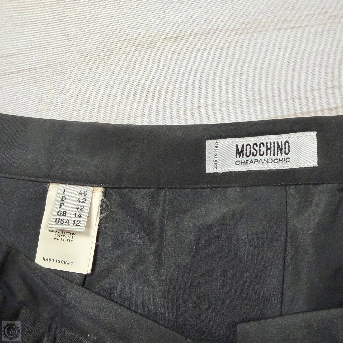 Skirt Luxury Designer By Moschino In Black, Size: 12