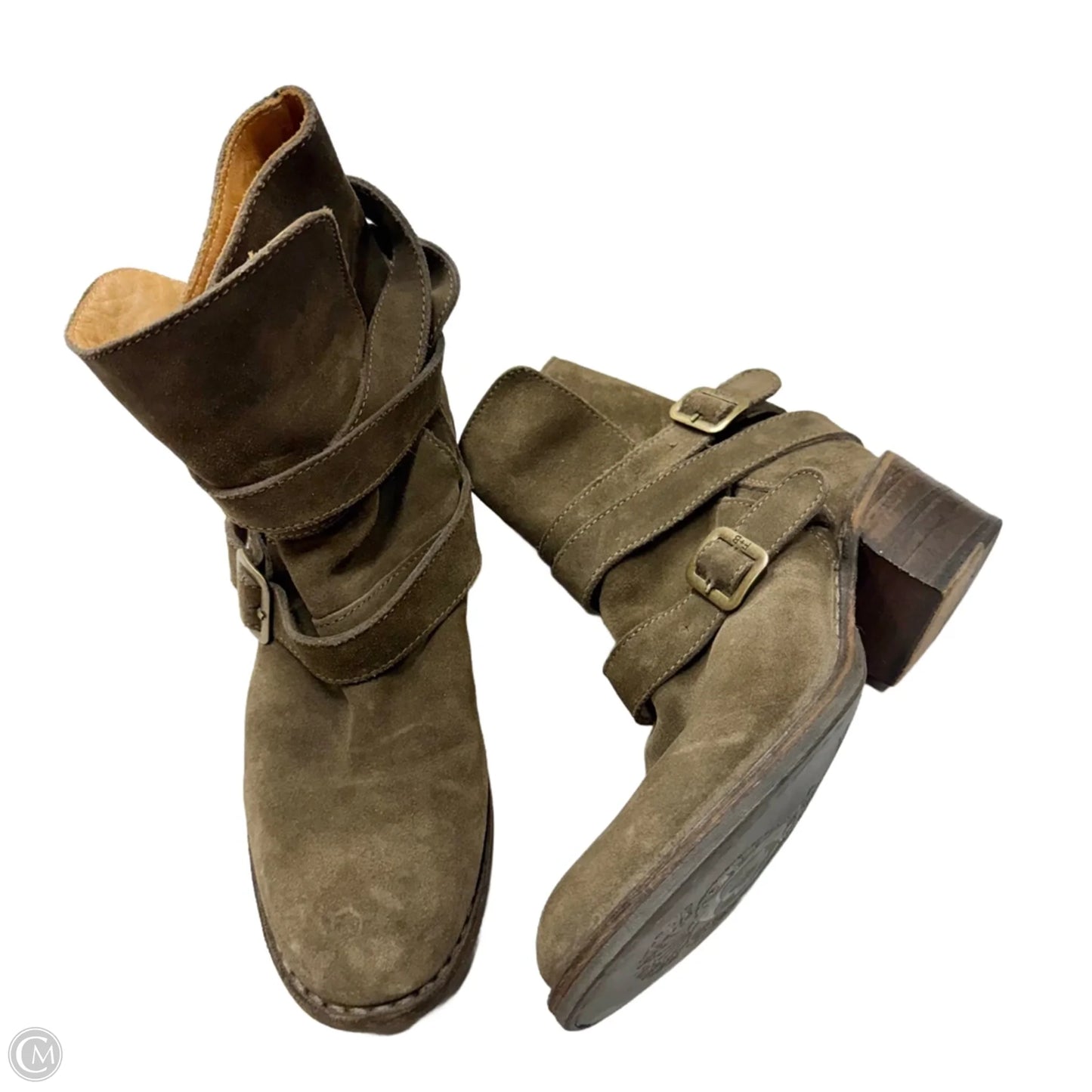 Boots Ankle Heels By Florentini Baker In Green, Size: 7.5