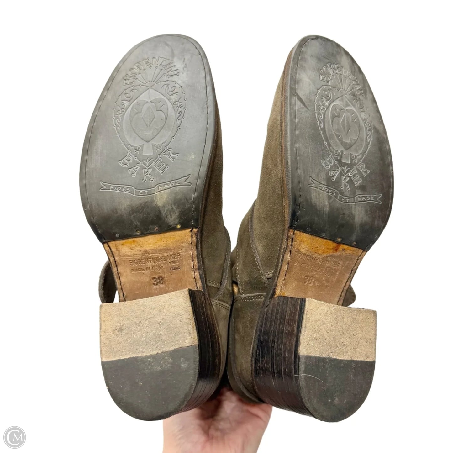 Boots Ankle Heels By Florentini Baker In Green, Size: 7.5